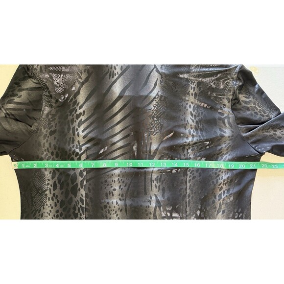 Vintage Artex Women’s Metallic Animal Print Ruffle Zip Jacket Night Out Glam XL - Picture 7 of 8